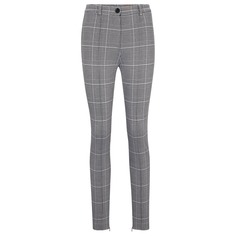 Брюки Hugo Boss Slim-fit Checked Trousers With Zipped Hems, серый