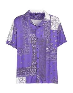 Рубашка 8 By Yoox Printed Viscose Collar Camp, фиолетовый