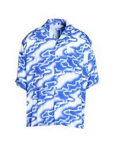 Рубашка Topman Patterned, белый/голубой