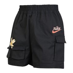 Шорты Nike Sportswear Solid Color Logo Flowers Big Pocket Woven Casual, черный