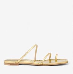 Шлепанцы с металлическим тиснением под питона Michael Kors Patti Metallic Python Embossed Leather Slide, золотой