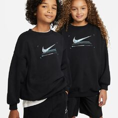 Свитшот Nike Sportswear Icon Fleece Big Kids&apos; Oversized, черный/белый