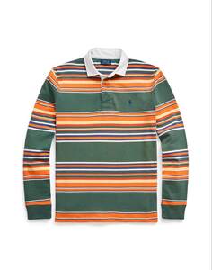 Рубашка для регби Classic Fit в полоску, армейский зеленый Polo Ralph Lauren