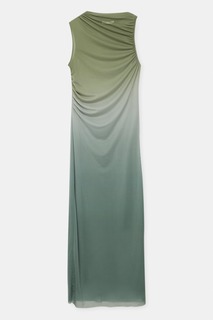 Платье Pull&amp;Bear Long Tie-Dye Tulle, зеленый