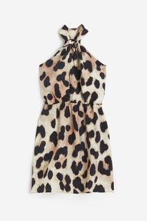 Платье H&amp;M Halterneck, светло-бежевый/леопардовый принт H&M