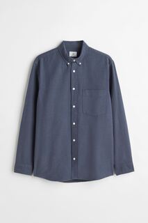 Рубашка H&amp;M Regular Fit Oxford Shirt, темно-синий H&M