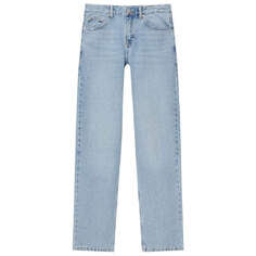 Джинсы Pull&amp;Bear Mid-waist Straight Leg, голубой