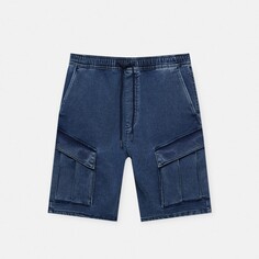 Шорты Pull&amp;Bear Cargo Denim, голубой