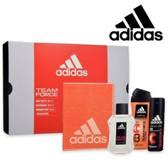 Adidas Team Force EDT для мужчин 100 мл с дезодорантом, гелем для душа, полотенцем для рук и пляжным полотенцем
