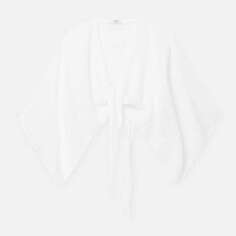 Блуза-кимоно Pull&amp;Bear Cropped Kimono, белый