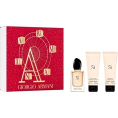 Giorgio Armani Si Eau de Parfum Spray Woman Set 50 мл с лосьоном для тела и гелем для душа по 75 мл каждый