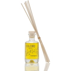 Olori International Диффузор OLORI Lemongrass Reed Diffuser 100 мл - натуральный комнатный аромат в стеклянной бутылке с ротанговыми палочками