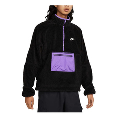 Куртка Nike Club Winter half-zip fleece jacket &apos;Black purple&apos; DQ4881-010, черный