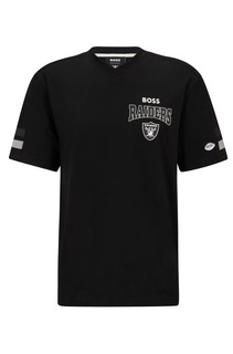 Футболка Boss X Nfl Cotton-blend With Collaborative Branding Raiders, черный