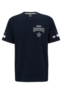 Футболка Boss X Nfl Cotton-blend With Collaborative Branding Cowboys, темно-синий