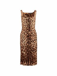 Платье с леопардовым принтом Dolce&amp;Gabbana