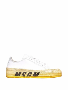 Кожаные кроссовки с логотипом MSGM