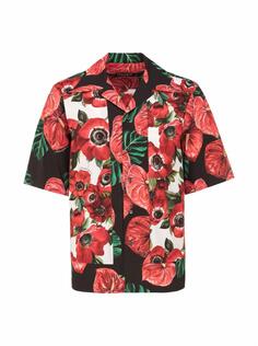 Хлопковая рубашка с цветочным принтом Dolce&amp;Gabbana