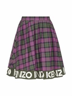 Плиссированная юбка с логотипом Kenzo