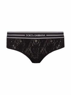Кружевные трусы с логотипом Dolce&amp;Gabbana