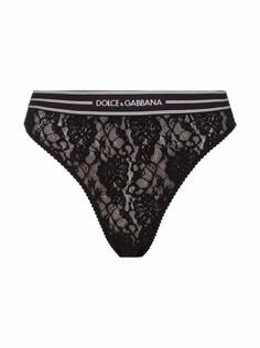 Кружевные трусы с логотипом Dolce&amp;Gabbana