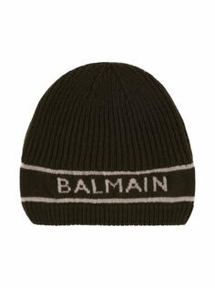 Шерстяная шапка с логотипом Balmain