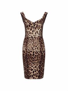 Платье миди с леопардовым принтом Dolce&amp;Gabbana