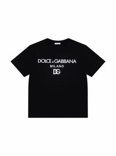 Хлопковая футболка с логотипом Dolce&amp;Gabbana