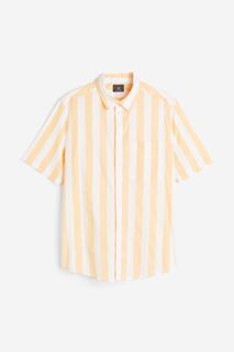 Рубашка H&amp;M Regular Fit Cotton Shirt, белый, оранжевый H&M