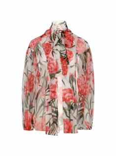Шелковая блузка с цветочным принтом Dolce&amp;Gabbana