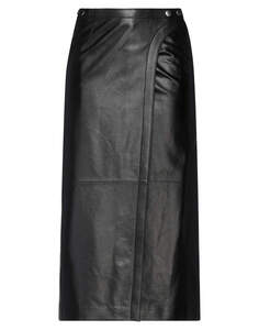 Длинная кожаная юбка CELINE, черный