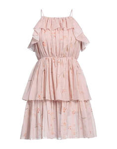 Короткое платье с рюшами CELINE, розовый/зеленый