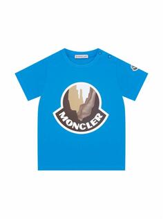 Хлопковая футболка с принтом Moncler