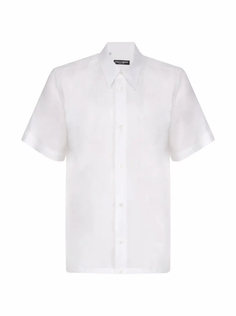 Льняная рубашка с логотипом Dolce&amp;Gabbana