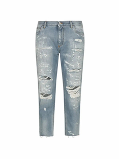 Укороченные джинсы с эффектом рванности Dolce&amp;Gabbana