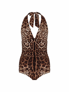 Слитный купальник с леопардовым принтом Dolce&amp;Gabbana