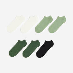 Комплект коротких носков H&amp;M, 7 пар, белый/зеленый H&M
