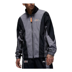 Куртка Jordan Colorblock Embroidered Zipper Jacket Men&apos;s Gray Black DQ8034-014, черный/серый