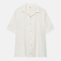 Рубашка Pull&amp;Bear Basic Short Sleeve Linen Blend, белый