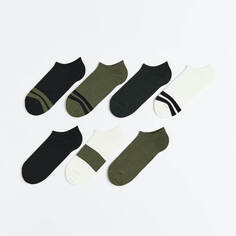 Комплект коротких носков H&amp;M, 7 пар, зеленый/черный/белый H&M