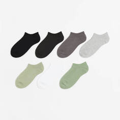 Комплект коротких носков H&amp;M, 7 пар, зеленый/белый H&M