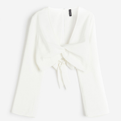 Блузка H&amp;M Knot-detail Modal-blend, белый H&M