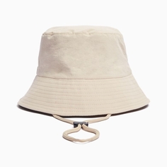 Панама Bershka Nylon Bucket With Straps, бежевый