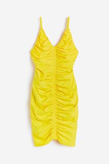 Платье H&amp;M Ruched Bodycon, желтый H&M