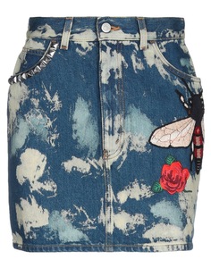 Юбка мини Gucci Denim Skirts, синий, голубой