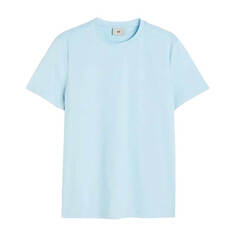 Приталенная футболка H&amp;M Fit Pima Cotton, светло-голубой H&M