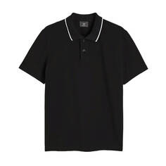 Рубашка-поло H&amp;M Slim Fit Cotton, черный H&M