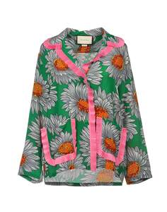 Блузка Gucci Floral, зеленый/розовый