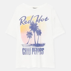 Футболка Pull&amp;Bear Red Hot Chili Peppers, белый