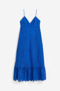 Платье H&amp;M Eyelet Embroidery, синий H&M